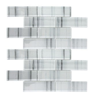 Sklenená mozaika Premium Mosaic biela 30x30 cm lesk MOSV48STRIPE