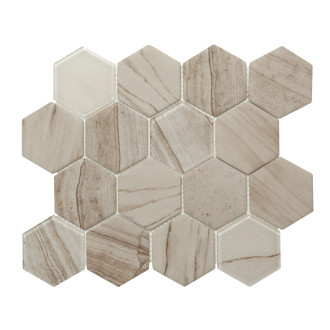 Skleněná mozaika Premium Mosaic béžová 26x30 cm mat / lesk MOSV84LIGHT3D