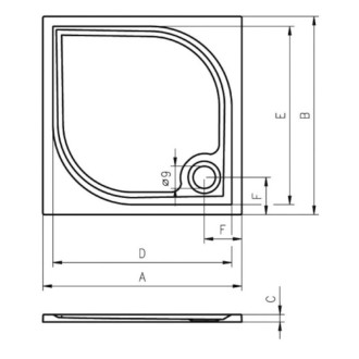 Sprchová vanička obdĺžniková Riho Kolping 100x90 cm liaty mramor DB3200500000000