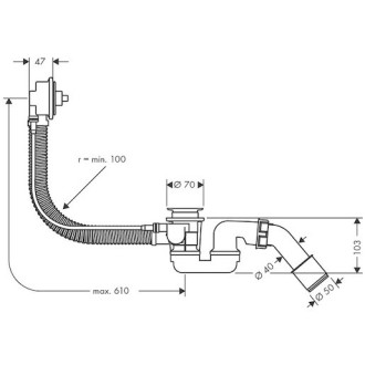 Vaňový automat Hansgrohe Flexaplus k vani 58140180