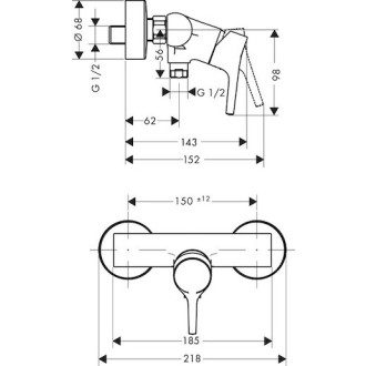Sprchová batéria Hansgrohe Talis S bez sprchového setu 150 mm chróm 72600000