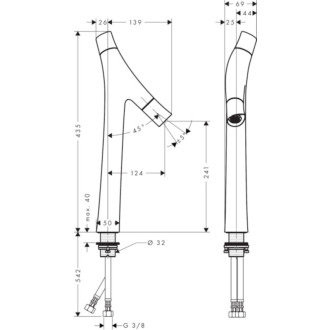 Umývadlová batéria Hansgrohe Axor Starck Organic s neuzatvárateľným vtokom chróm 12013000