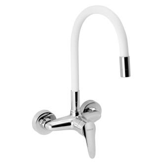 Drezová batéria Novaservis Titania Iris New so silikónovým ramienkom 150 mm biela-chróm 94480,0B