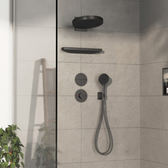 Sprchová batéria Hansgrohe ShowerSelect Comfort S bez podomietkového telesa kartáčovaný čierny chróm 15559340