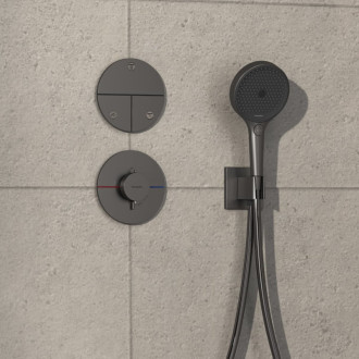 Sprchová batéria Hansgrohe ShowerSelect Comfort S bez podomietkového telesa kartáčovaný čierny chróm 15559340