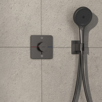 Vaňová batéria Hansgrohe ShowerSelect Comfort Q bez podomietkového telesa kartáčovaný čierny chróm 15586340