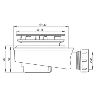 Vaničkový sifón Roth 90 mm znížený 8100034