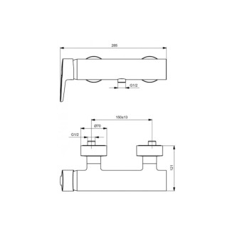 Sprchová batéria Ideal Standard Connect Blue 150 mm chróm B9924AA