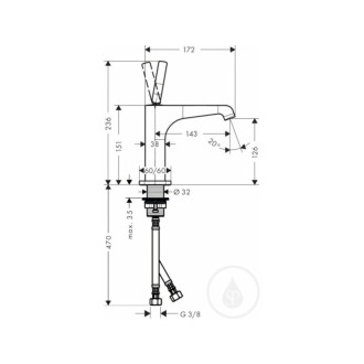 Umývadlová batéria Hansgrohe Axor Citterio E s neuzatvárateľným vtokom chróm 36101000