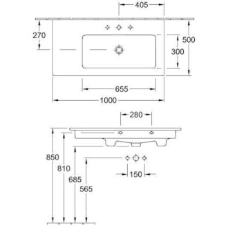 Umývadlo Villeroy &amp; Boch Venticello 100x50 cm 4134R101