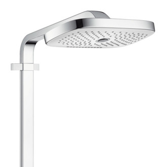 Sprchový systém Hansgrohe Raindance Select E na stenu s termostatickou batériou biela/chróm 27127400
