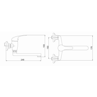 Drezová batéria Novaservis Titania Iris s otočným ramienkom 150 mm chróm 92076.0
