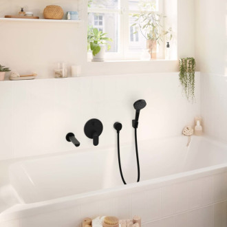 Vaňová batéria Hansgrohe Rebris S bez podomietkového telesa matná čierna 72467670