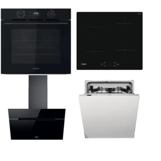 Akčný set spotrebičov Whirlpool rúra OMK58CU1SB + indukčná doska WSQ7360NE + digestor WHVP62FLTSK + umývačka WIC3C26F