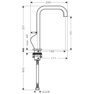 Umývadlová batéria Hansgrohe Axor Citterio s neuzatvárateľným vtokom chróm 39037000