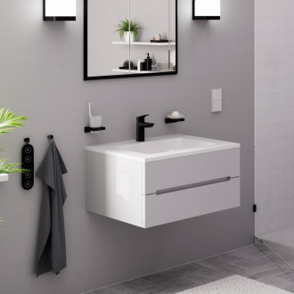 Umývadlová batéria Hansgrohe Logis s výpustou matná čierna 71102670
