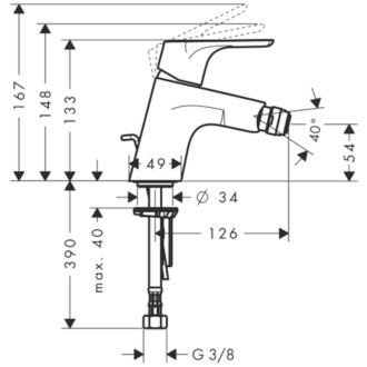 Bidetová batéria Hansgrohe Focus s výpustou chróm 31928000