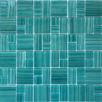 Skleněná mozaika Premium Mosaic tyrkysová 30x30 cm lesk MOS4823MIX3HP