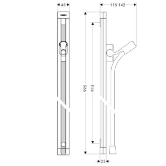 Sprchová tyč Hansgrohe Unica so sprchovou hadicou chróm 27636000