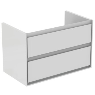 Kúpeľňová skrinka pod umývadlo Ideal Standard Connect Air 80x44x51,7 cm hnedá mat/biela mat E0819VY