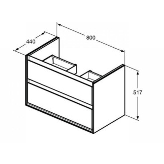 Kúpeľňová skrinka pod umývadlo Ideal Standard Connect Air 80x44x51,7 cm hnedá mat/biela mat E0819VY
