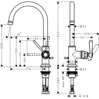 Umývadlová batéria Hansgrohe Axor Montreux s výpustom chróm 16517000