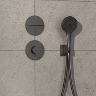 Sprchová batéria Hansgrohe ShowerSelect Comfort S bez podomietkového telesa kartáčovaný čierny chróm 15562340