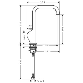 Umývadlová batéria Hansgrohe Axor Citterio s výpustou chróm 39034000