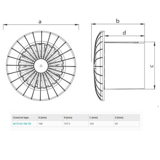 Haco ventilátor stropný s časovým dobehom AVPLUS100TB