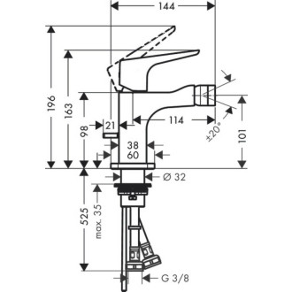Bidetová batéria Hansgrohe Axor Citterio E s výpustou chróm 36121000