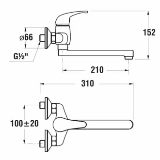 Umývadlová batéria Jika Dino dlhší výtok 100 mm chróm H3517270043101