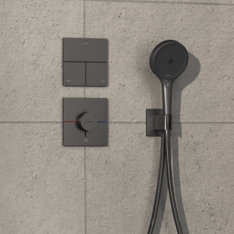 Sprchová batéria Hansgrohe ShowerSelect Comfort E bez podomietkového telesa kartáčovaný čierny chróm 15575340
