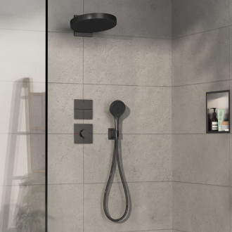 Sprchová batéria Hansgrohe ShowerSelect Comfort E bez podomietkového telesa kartáčovaný čierny chróm 15575340