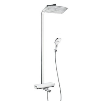 Sprchový systém Hansgrohe Raindance E na stenu s vaňovým termostatom biela/chróm 27113400