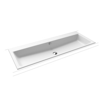 Zápustné umývadlo Kaldewei Puro 120x46 cm alpská biela bez otvoru pre batériu KW3169