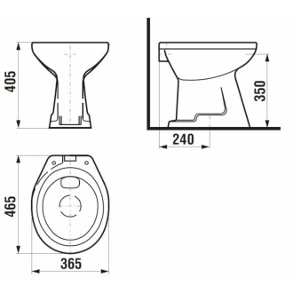 Wc stojace Jika Sam spodný odpad H8212270000001