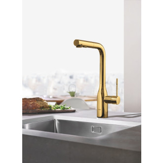 Drezová batéria Grohe Essence New s vyťahovacou spŕškou Cool Sunrise 30270GL0