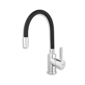 Drezová batéria Novaservis so silikónovým ramienkom čierna/chróm 70710.0C