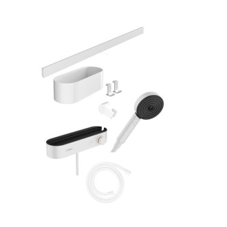 Sprchový systém Hansgrohe WallStoris na stenu s termostatickou batériou matná biela 24250700