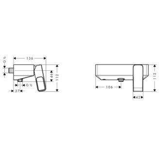 Sprchová batéria Hansgrohe Axor Urquiola bez sprchového setu 150 mm chróm 11620000