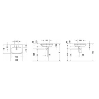 Umývadlo Duravit Durastyle 60x44 cm otvor pre batériu uprostred 2319600000