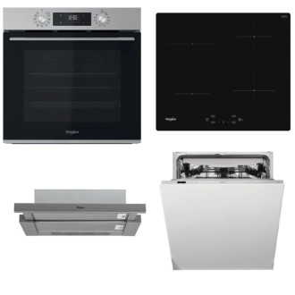 Akčný set spotrebičov Whirlpool rúra OMK58CU1SX + indukčná doska WSQ7360NE + výsuvný odsávač pár AKR7491IX + vstavaná umývačka riadu WIC3C26F SETWH29
