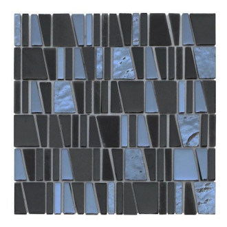 Sklenená mozaika Premium Mosaic čierna 30x30 cm lesk MOSCUBEBK