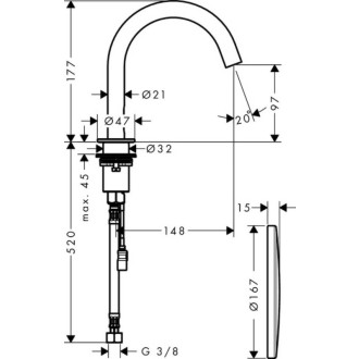 Umývadlová batéria Hansgrohe Axor Uno so senzorom chróm 38010000