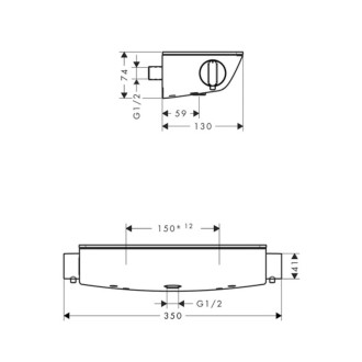 Sprchová batéria Hansgrohe Ecostat Select s poličkou 150 mm biela/chróm 13161400