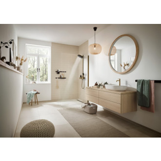 Sprchový systém Hansgrohe Pulsify S na stenu s termostatickou batériou kartáčovaný bronz 24241140