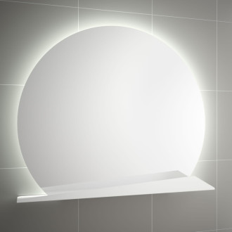 Zrkadlo s LED osvetlením s poličkou Sunrise Salgar 80x80 cm biela 83965B