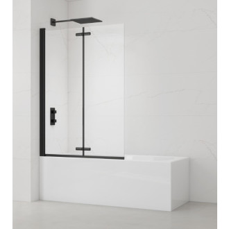 Vaňová zástena SAT SK 150x105 cm čierna SATVZSKNEW105C