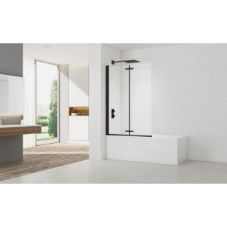 Vaňová zástena SAT SK 150x105 cm čierna SATVZSKNEW105C