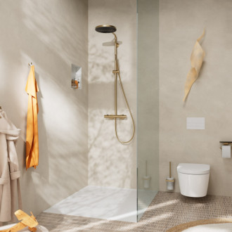 Sprchový systém Hansgrohe Pulsify S Puro s termostatickou batériou kartáčovaný bronz 24222140